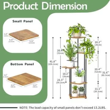 Digtokore Plant Stand Indoor, 5-Tier Tall Plant Stands Plant Shelf Indoor Clearance, Corner Display Rack Flower Pot Holder, Metal Flower Shelves for Multiple Plants