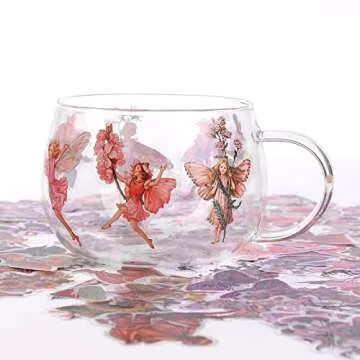 Dizdkizd Cute Fairy Stickers for Journaling, Transparent Flower Fairy Butterfly Stickers for Scrapbooking, Card Making, Planner, DIY Crafts, Resin Art - 180 Pieces