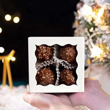 RomanticBaking 50PCS Chocolate Truffle Boxes for Elegant Treat Presentation