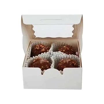 RomanticBaking 50PCS Chocolate Truffle Boxes with Window