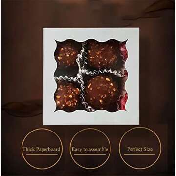 RomanticBaking 50PCS Chocolate Truffle Boxes with Window