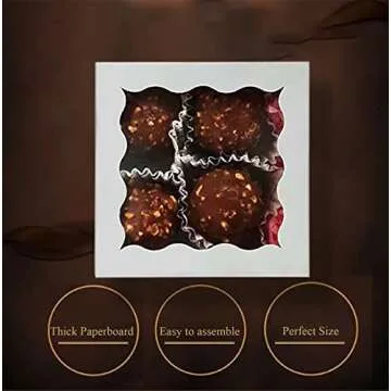 RomanticBaking 50PCS Chocolate Truffle Boxes with Window