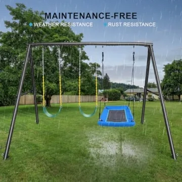 Durable Outdoor Swing Set for Kids - Hapfan 600lbs
