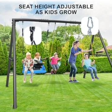 Durable Outdoor Swing Set for Kids - Hapfan 600lbs