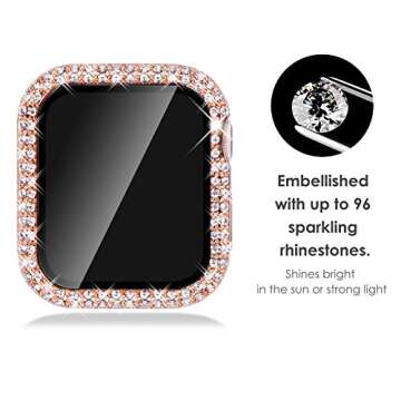 NewWays 2-Pack Bling Compatible for Apple Watch Cases 38mm Series 3 2 1, Protective Bumper for iWatc...