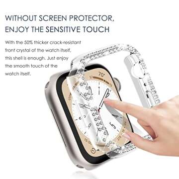 NewWays 2-Pack Bling Compatible for Apple Watch Cases 38mm Series 3 2 1, Protective Bumper for iWatch Series 1/2/3 (38mm, Rose Gold/Clear)