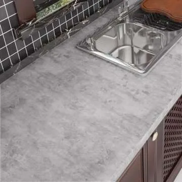 Livelynine 15.8x197 Peel and Stick Gray Concrete Wallpaper for Bedroom Bathroom Limewash Industrial Cement Wall Paper Waterproof Contact Paper Kitchen Countertop Cover Renter Friendly Desk Vinyl Wrap