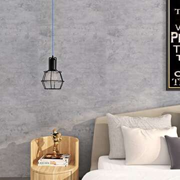 Livelynine 15.8x197 Peel and Stick Gray Concrete Wallpaper for Bedroom Bathroom Limewash Industrial Cement Wall Paper Waterproof Contact Paper Kitchen Countertop Cover Renter Friendly Desk Vinyl Wrap