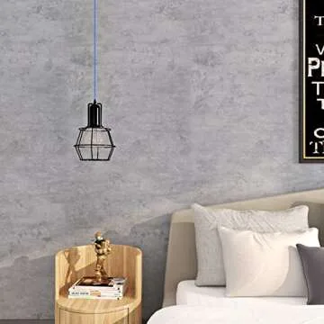 Livelynine 15.8x197 Peel and Stick Gray Concrete Wallpaper for Bedroom Bathroom Limewash Industrial Cement Wall Paper Waterproof Contact Paper Kitchen Countertop Cover Renter Friendly Desk Vinyl Wrap