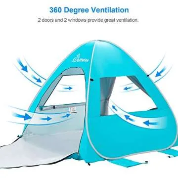 WolfWise UPF 50+ Easy Pop Up Beach Tent Sun Shelter Instant Automatic Portable Sport Umbrella Indoor Playhouse Canopy Cabana