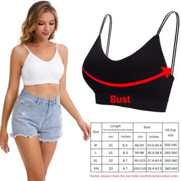 BQTQ 5 Pcs V Neck Tube Top Bra Padded Camisole Bra for Women Seamless Bralettes (Brown, White, Black, Dark Olive, Gray, L)