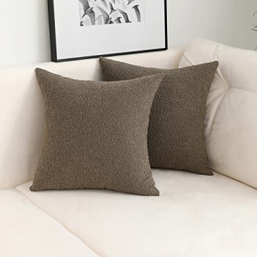 Jeneoo Light Brown 20x20 Pillow Covers Set of 2