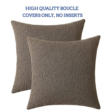 Jeneoo Light Brown 20x20 Pillow Covers Set of 2