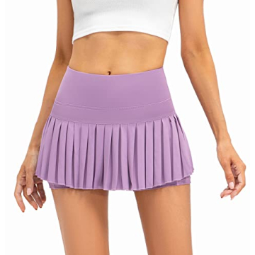 Raroauf Women's Pleated Tennis Skirt - Stylish High Waisted Mini Skort for Sports and Casual Wear