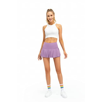 Chic Raroauf Women's Pleated Tennis Skirt with Pockets
