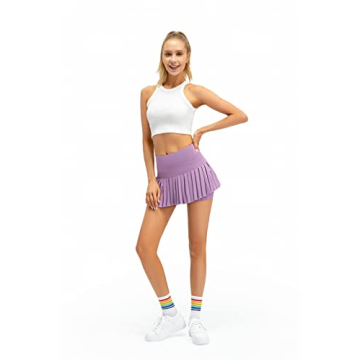 Chic Raroauf Women's Pleated Tennis Skirt with Pockets