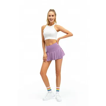 Chic Raroauf Women's Pleated Tennis Skirt with Pockets
