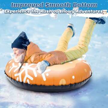 3 Pack Snow Tube Inflatable Sleds for Kids Snow Tubes for Sledding Heavy Duty Large Snow Sleds for Kids and Adult with Handles Outdoor Snow Toys Set for Boys Girls (Mix Color)