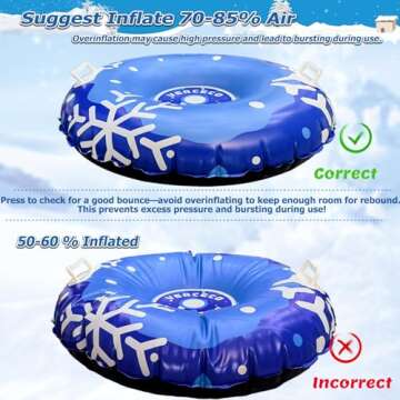 3 Pack Snow Tube Inflatable Sleds for Kids Snow Tubes for Sledding Heavy Duty Large Snow Sleds for Kids and Adult with Handles Outdoor Snow Toys Set for Boys Girls (Mix Color)