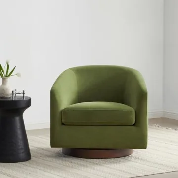 Stylish CHITA Swivel Accent Chair in Forest Green Velvet