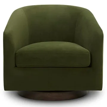 Stylish CHITA Swivel Accent Chair in Forest Green Velvet