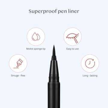 CLIO Waterproof Pen Liquid Eye Liner, Precision Tip, Long Lasting, Smudge-Resistant, High-Intensity Color (Black, Pack of 1)