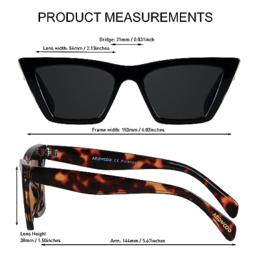 ANDWOOD Cat Eye Sunglasses Women Vintage UV400 Protection