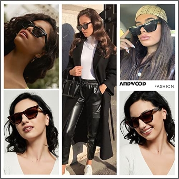 ANDWOOD Cat Eye Sunglasses Women Vintage UV400 Protection