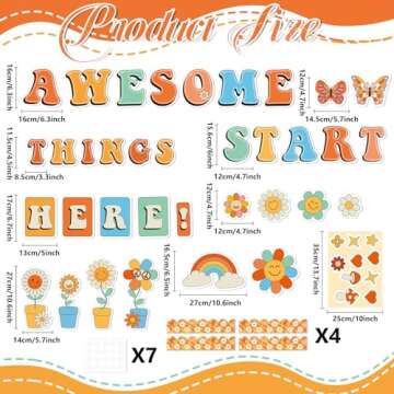 gisgfim Groovy Hippie Classroom Decoration Set for Energetic Learning Spaces