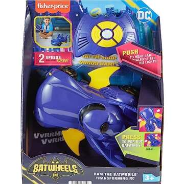 Fisher-Price Batwheels Remote Control Car for Kids