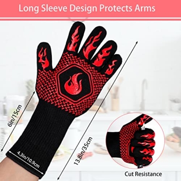 Fireproof BBQ Gloves - Heat Resistant & Non-Slip