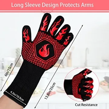 Fireproof BBQ Gloves - Heat Resistant & Non-Slip