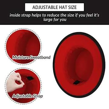 Classic Fedora Hat Two Tone Flat Top Hat with Band Wide Brim Pork Pie Hat Adjustable Patchwork Colors Panama Hat