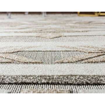 Unique Loom Outdoor Modern Collection Area Rug - Albuquerque (4' 1" x 6' 1" Rectangle, Beige/ Brown)