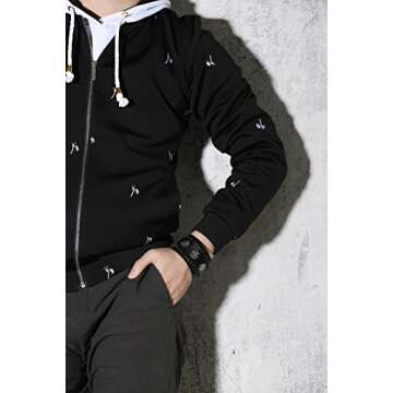 VNOX Vintage Black Leather Maltese Cross Bracelet