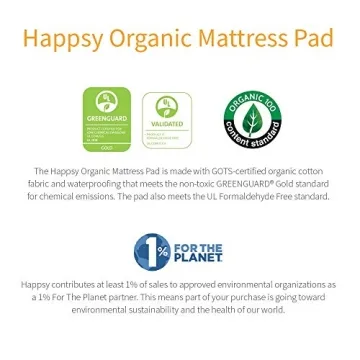 Happsy Organic Waterproof Mattress Protector for Queen Mattresses