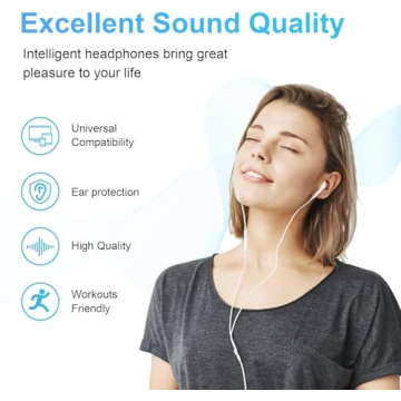 USB C Headphones Wired for iPhone 16 with Microphone