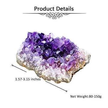 Jovivi Amethyst Clusters, Natural Raw Amethyst Geode Healng Crystals Stone Rock Crystal Cluster Druzy Gemstone Specimen for Witchcraft, 0.18 lb-0.33 lb