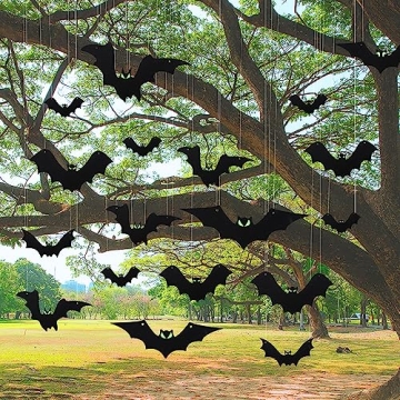 AKEROCK 24 PCS Hanging Bats Halloween Decorations