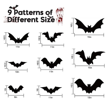 AKEROCK 24 PCS Hanging Bats Halloween Decorations