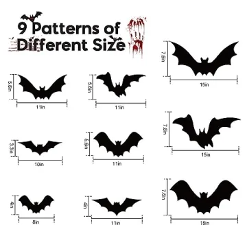 AKEROCK 24 PCS Hanging Bats Halloween Decorations