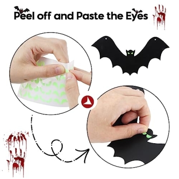 AKEROCK 24 PCS Hanging Bats Halloween Decorations