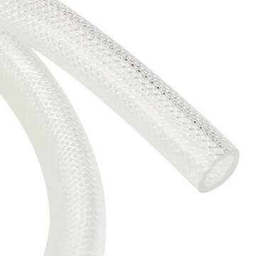 1" ID x 25 Ft High Pressure Braided Clear PVC Vinyl Tubing Flexible Vinyl Tube, Heavy Duty Reinforced Vinyl Hose Tubing, BPA Free and Non Toxic