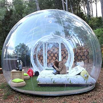 Abilen 4M/13ft Inflatable Bubble Tent Clear Luxurious 2M Single Tunnel Inflatable Dome Bubble House ...