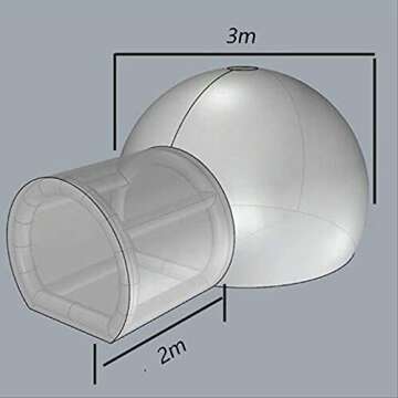 Abilen 4M/13ft Inflatable Bubble Tent Clear Luxurious 2M Single Tunnel Inflatable Dome Bubble House Transparent Large Outdoor Tents for Camping Backyard Large Family Tents