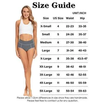POKARLA Womens Cotton Underwear High Waist Full Coverage Briefs Soft Breathable Postpartum Panties Stretch Underpants Regular & Plus Size