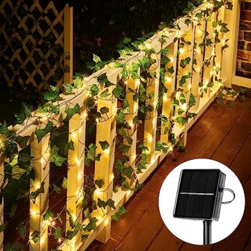 Solar Fairy Lights 33Ft with Ivy - Perfect Outdoor Lighting