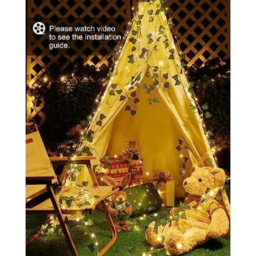 Solar Fairy Lights 33Ft with Ivy - Perfect Outdoor Lighting