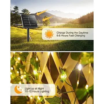 Solar Fairy Lights 33Ft with Ivy - Perfect Outdoor Lighting