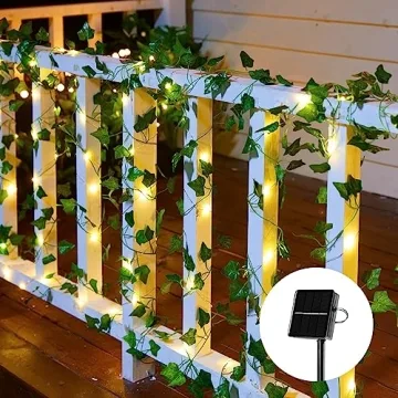 Solar Fairy Lights 33Ft with Ivy - Perfect Outdoor Lighting